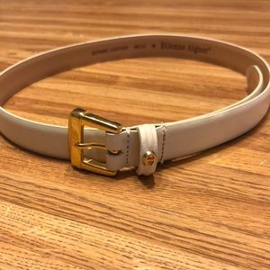 Etienne Aigner Off White Gold Genuine Leather Belt size Medium